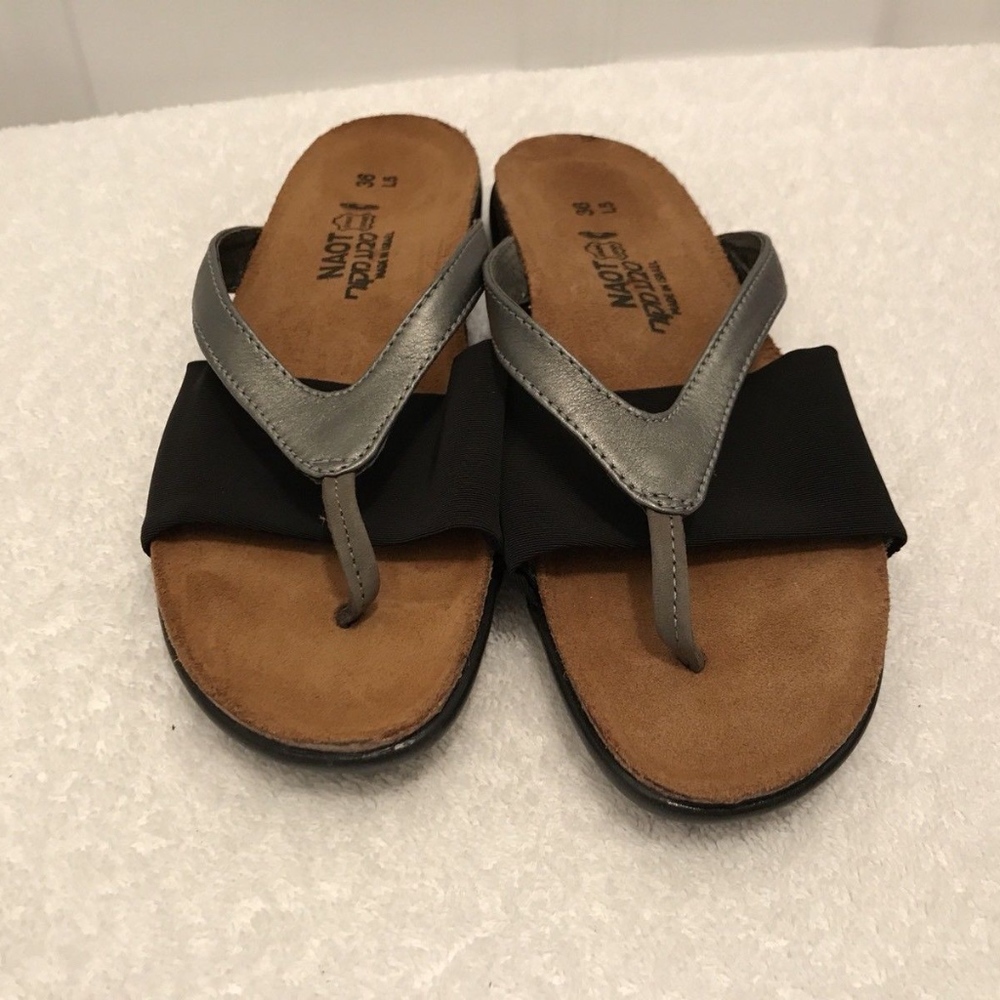 NAOT SANDALS JENNIFER Pewter Black 36 NEW